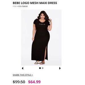 BEBE LOGO MESH MAXI DRESS